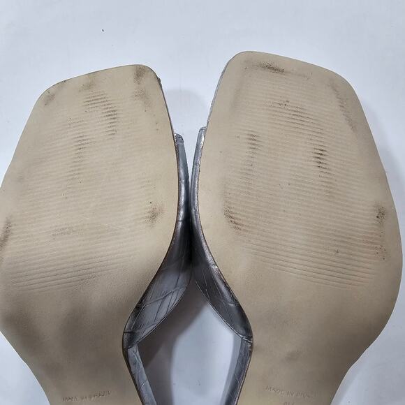 Steve Madden Alaya Sandal in Silver Croco Size 8 - Picture 9 of 11